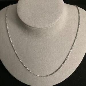 New~ Italian Twisted Rock Necklace 20in Rhodium/925 Sterling Silver 1.5mm -New